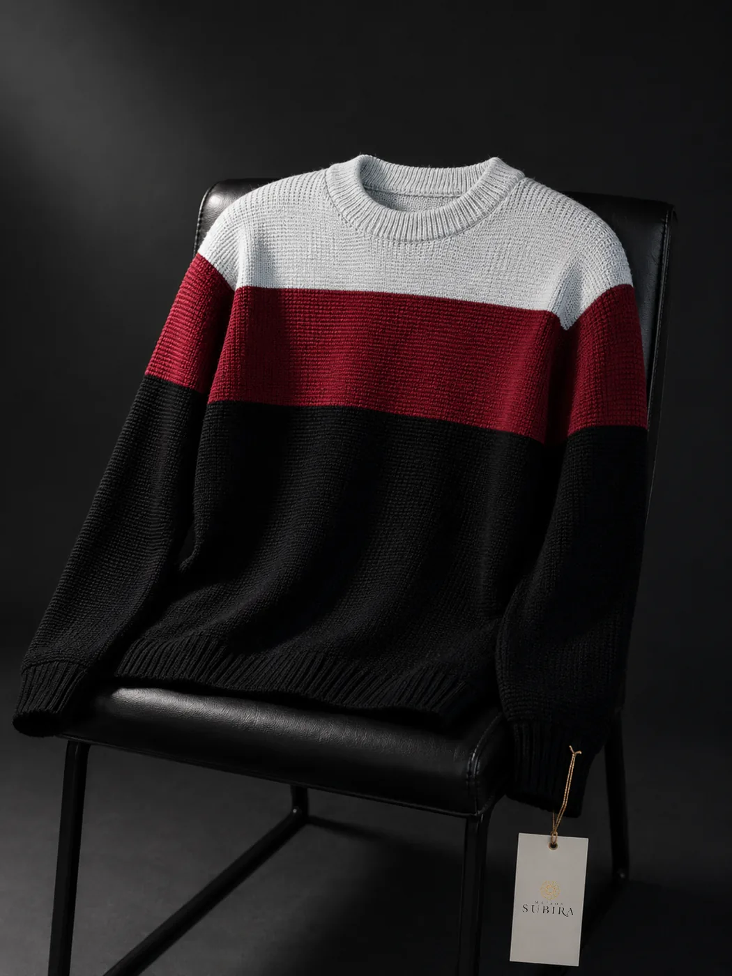 Handmade Crochet Men’s Colorblock Sweater