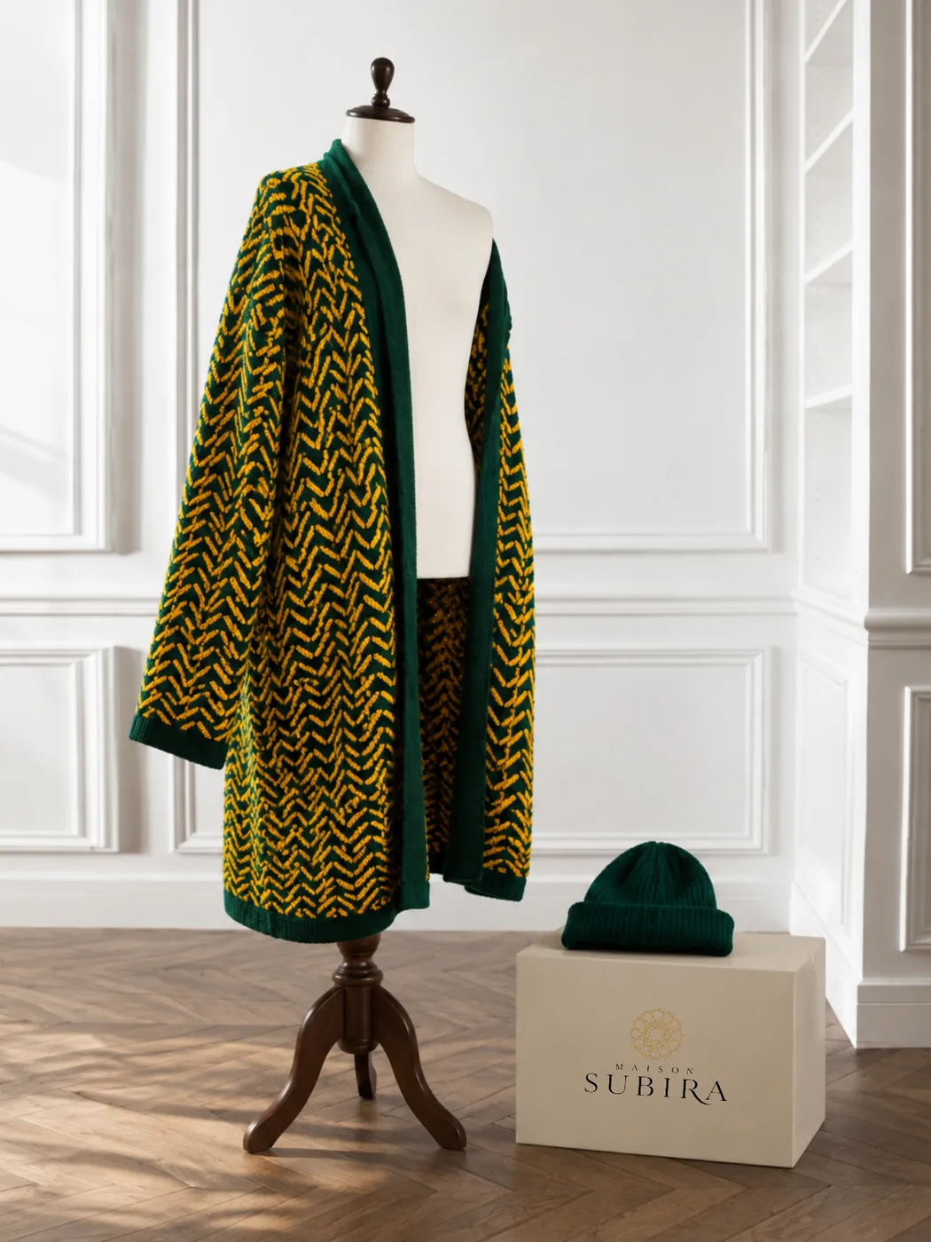 Handmade Crochet Chevron Longline Cardigan Set handmade crochet from Rwanda
