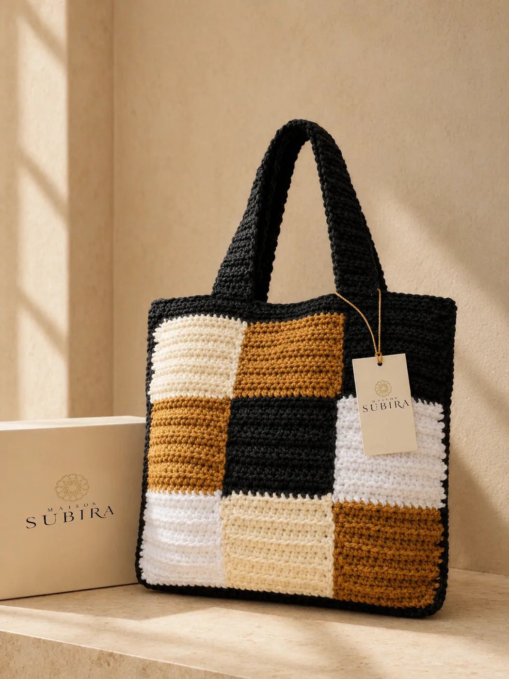 Handmade Crochet Patchwork Tote Bag handmade crochet from Rwanda